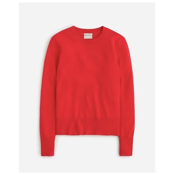 J. Crew Sweaters - NWT J. Crew Cashmere classic-fit crewneck sweater in Vibrant red Small